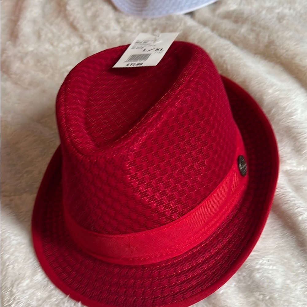 Stylish Red Fedora Hat